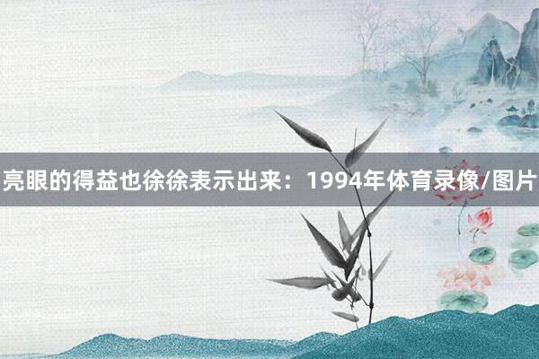 亮眼的得益也徐徐表示出来：1994年体育录像/图片