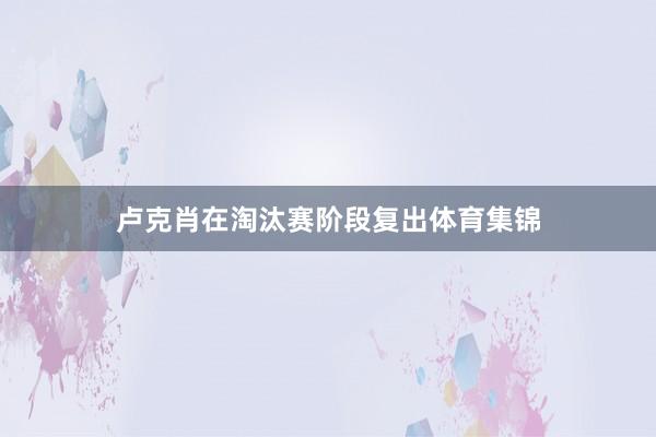 卢克肖在淘汰赛阶段复出体育集锦