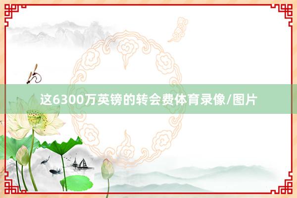 这6300万英镑的转会费体育录像/图片