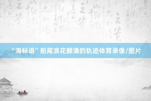“海标语”船尾浪花翻涌的轨迹体育录像/图片