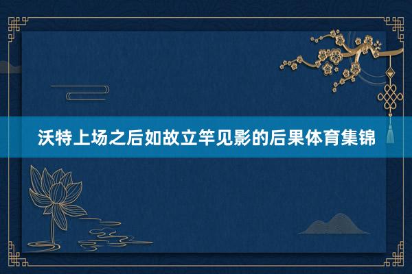 沃特上场之后如故立竿见影的后果体育集锦