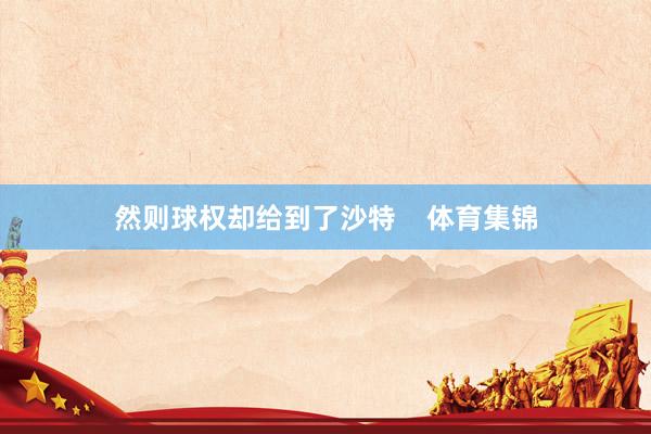 然则球权却给到了沙特    体育集锦