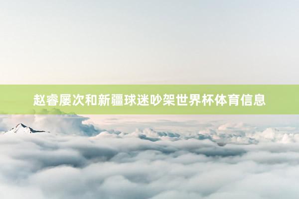赵睿屡次和新疆球迷吵架世界杯体育信息