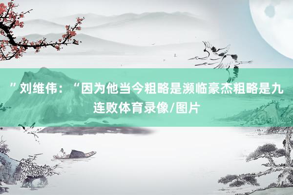 ”刘维伟：“因为他当今粗略是濒临豪杰粗略是九连败体育录像/图片