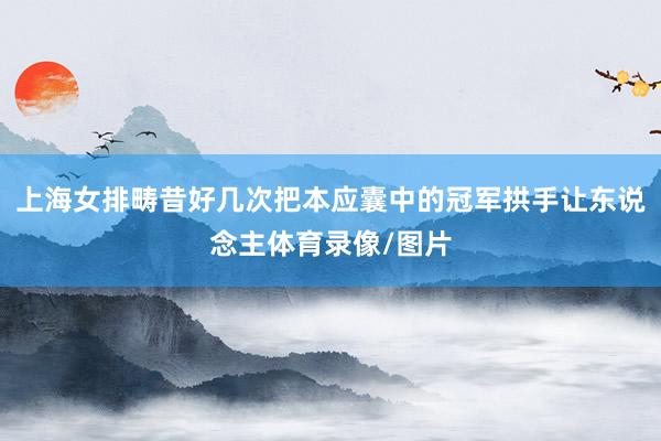 上海女排畴昔好几次把本应囊中的冠军拱手让东说念主体育录像/图片