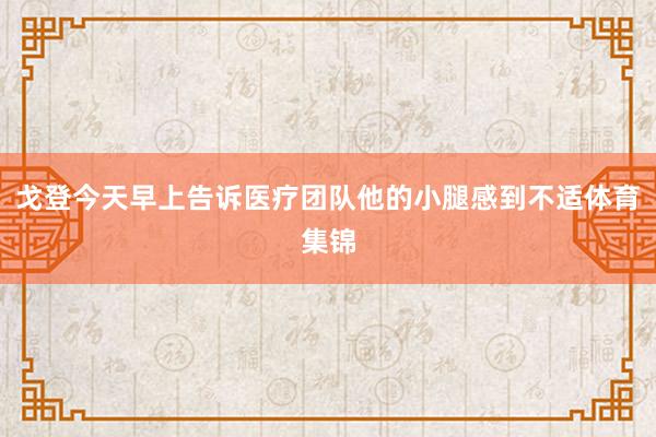 戈登今天早上告诉医疗团队他的小腿感到不适体育集锦