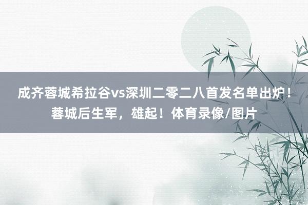 成齐蓉城希拉谷vs深圳二零二八首发名单出炉！蓉城后生军，雄起！体育录像/图片