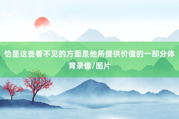 恰是这些看不见的方面是他所提供价值的一部分体育录像/图片