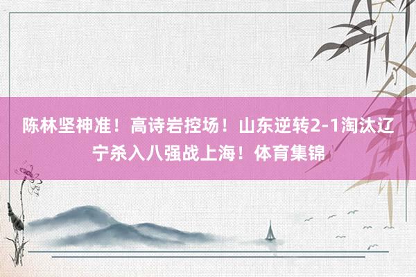 陈林坚神准！高诗岩控场！山东逆转2-1淘汰辽宁杀入八强战上海！体育集锦
