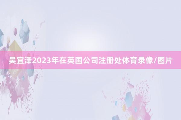 吴宜泽2023年在英国公司注册处体育录像/图片